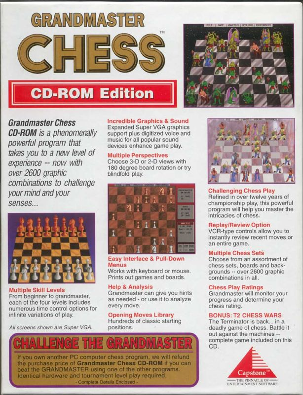Grandmaster Chess — box-2D-back (US)