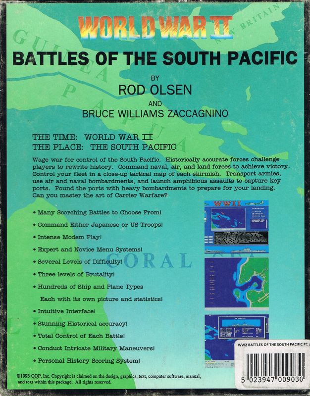 World War 2 - Battles of the South Pacific — box-2D-back (EU)