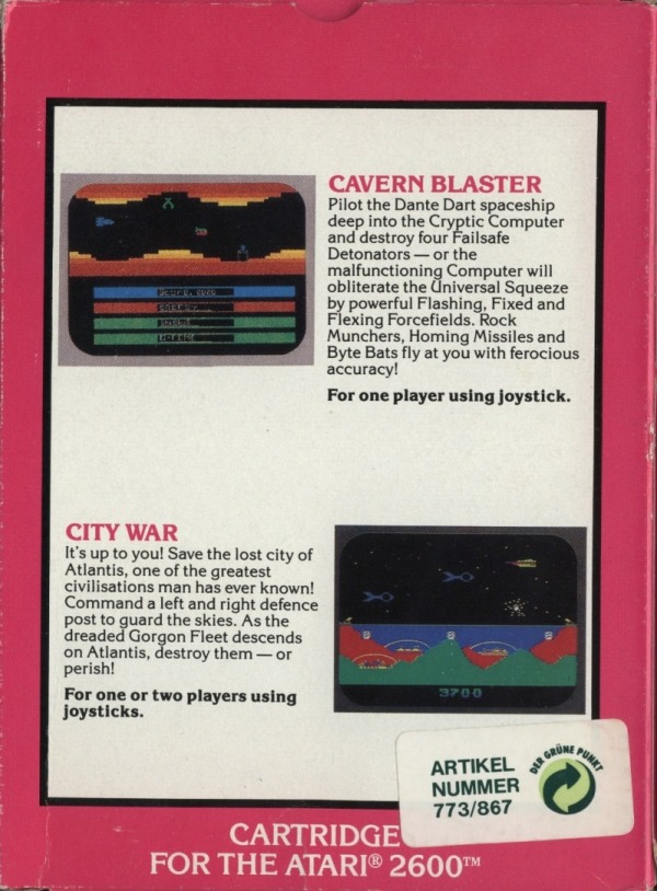 2 Pak Special - Cavern Blaster - City War — box-2D-back (EU)