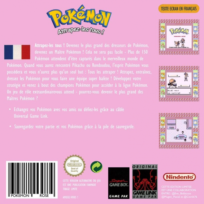 Pokémon - Pink Version — box-2D-back (FR)