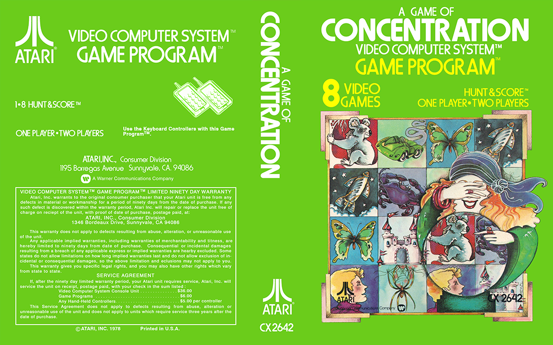 Game of 2600 Concentration, A — box-texture (US)