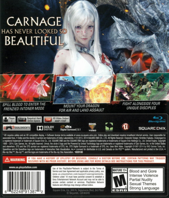 Drakengard 3 — box-2D-back (US)