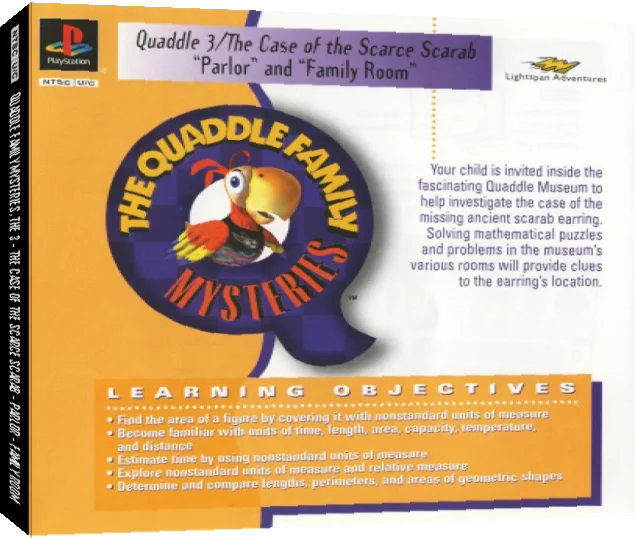 Lightspan - The Quaddle Family Mysteries 3 - The case of the Scarce Scarab - Parlor - Family Room — box-3D (US)