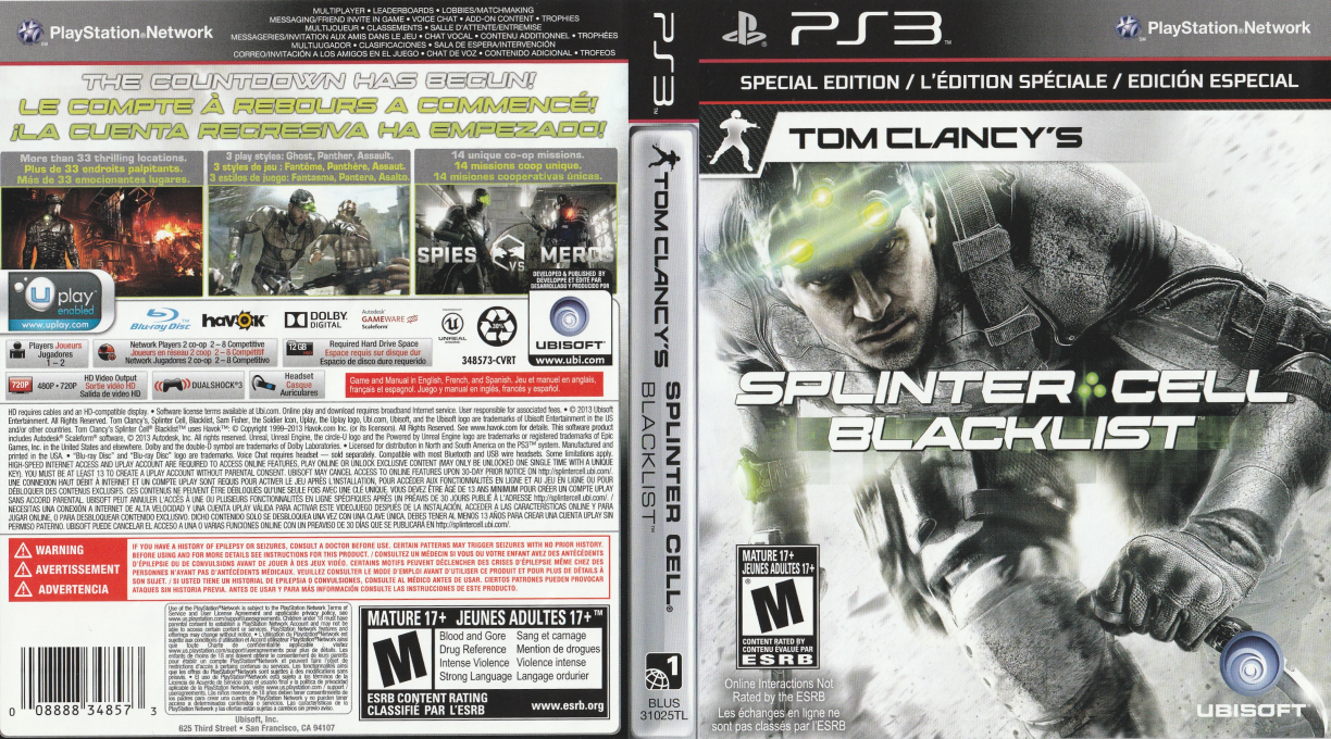 Tom Clancy's Splinter Cell - Blacklist — box-texture (CA)