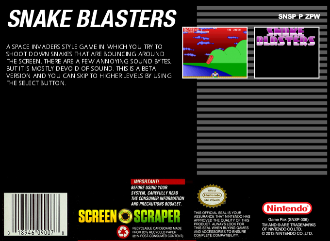 Snake Blasters — box-2D-back (WOR)