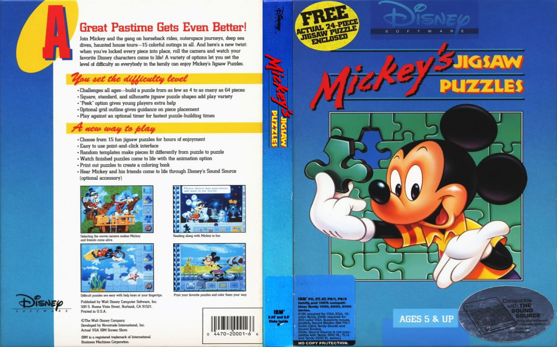 Mickey's Jigsaw Puzzles — box-texture (US)