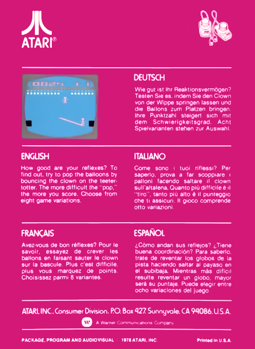 Circus Atari — box-2D-back (EU)