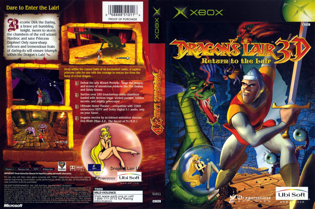 Dragon's Lair 3D - Return to the Lair — box-texture (US)