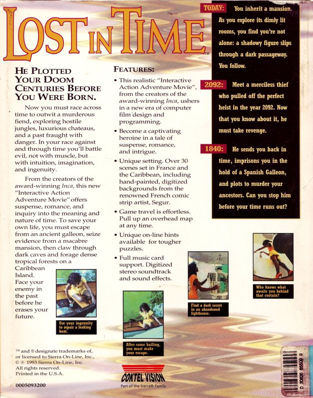 Lost in Time - Parts 1 and 2 — box-2D-back (US)