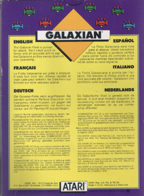 Galaxian — box-2D-back (US)