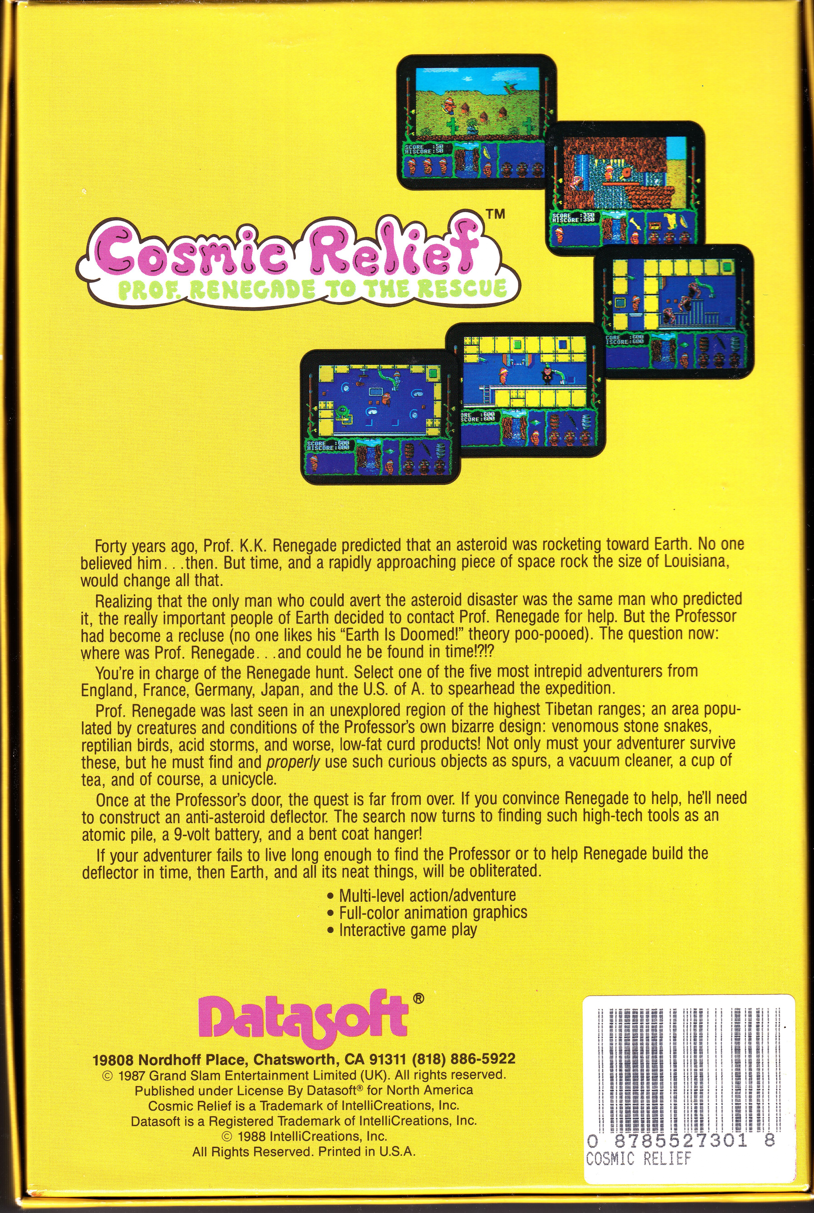 Cosmic Relief : Prof. Renegade to the Rescue — box-2D-back (US)