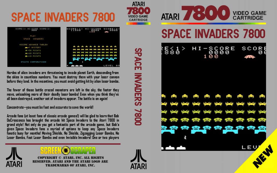Space Invaders 7800 — box-texture (SS)