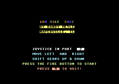 100 Mile Race — sstitle (WOR)