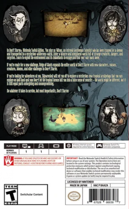 Dont Starve — box-2D-back (US)