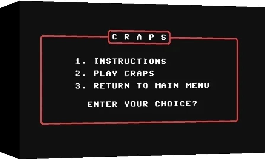 Craps — box-3D (WOR)