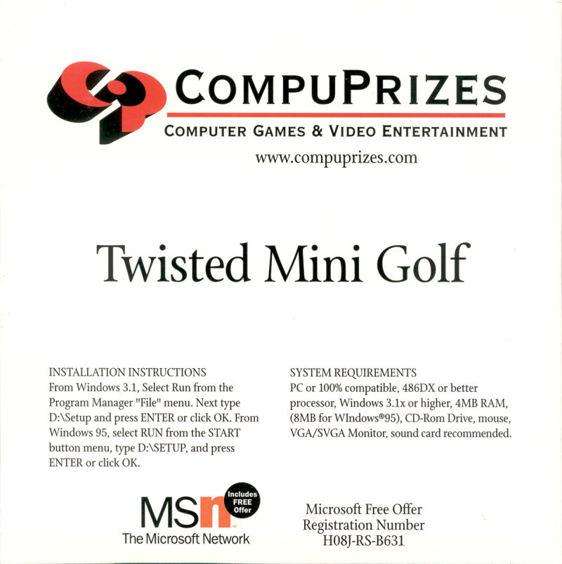 Twisted Mini Golf — box-2D-back (US)