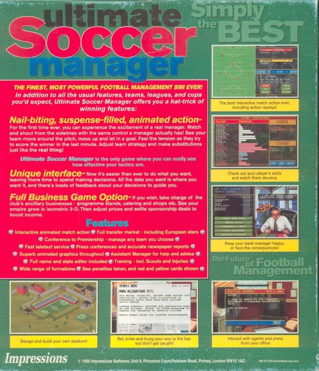 Ultimate Soccer Manager — box-2D-back (WOR)