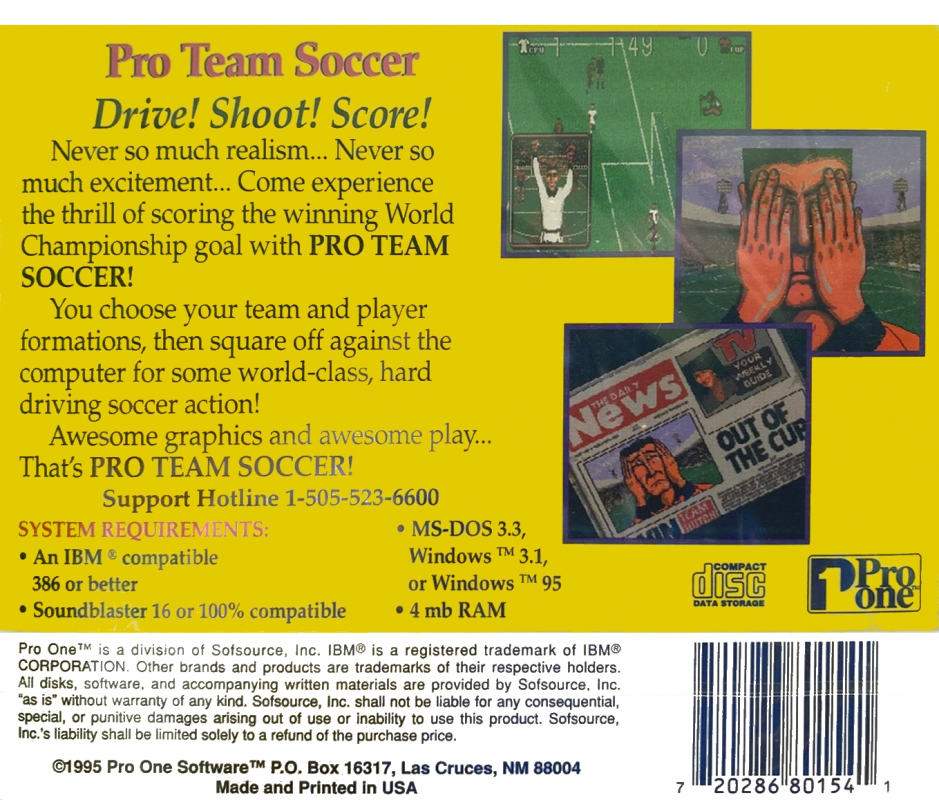 Pro Team Soccer — box-2D-back (CUS)