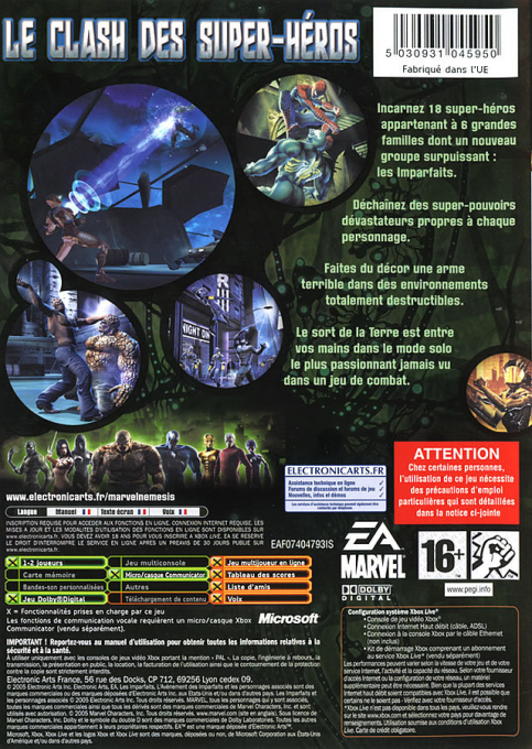 Marvel Nemesis - Rise of the Imperfects — box-2D-back (FR)