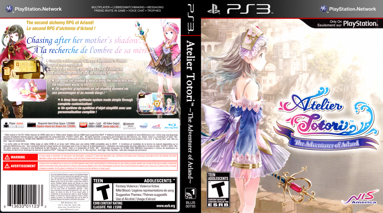 Atelier Totori - The Adventurer of Arland — box-texture (US)
