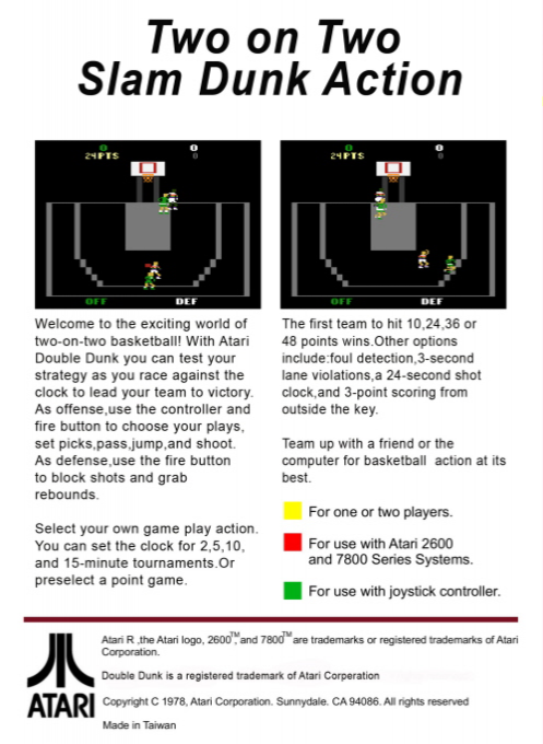 Double Dunk — box-2D-back (US)
