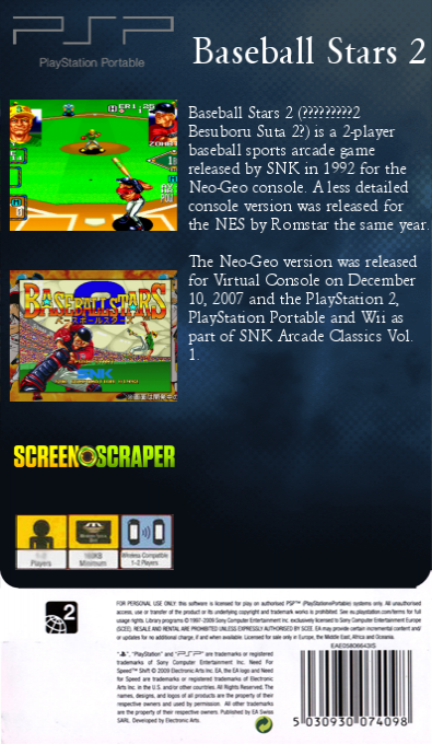 Baseball Stars 2 — box-2D-back (SS)