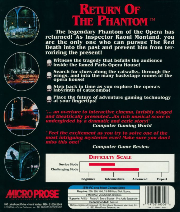 Return Of The Phantom — box-2D-back (US)