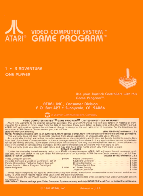 Adventure — box-2D-back (US)