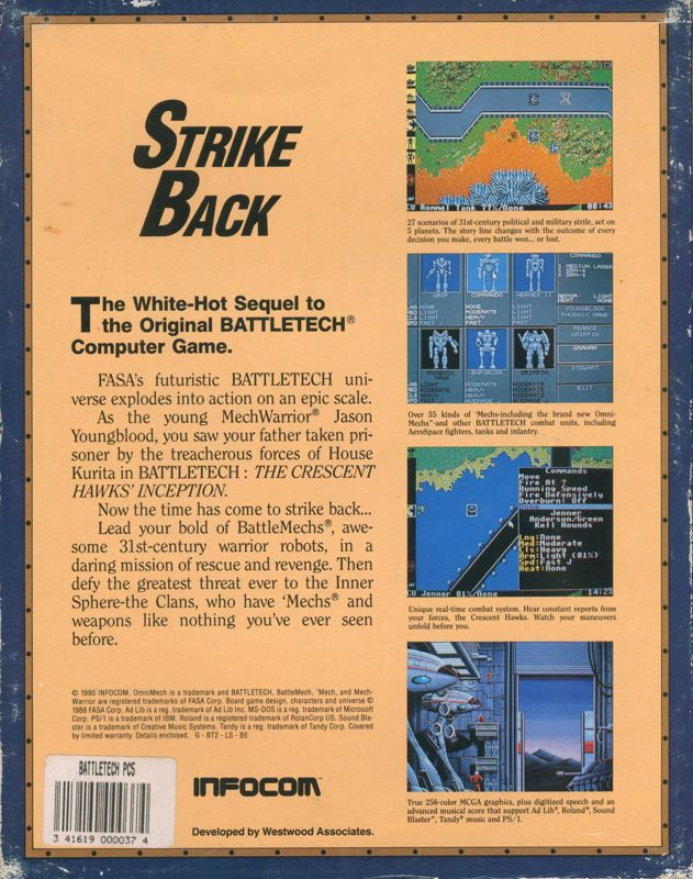Battletech - The Crescent Hawk's Revenge — box-2D-back (EU)
