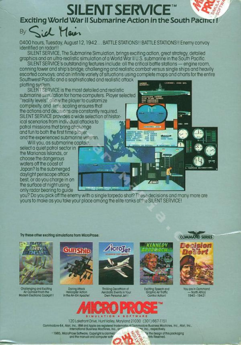 Silent Service — box-2D-back (EU)