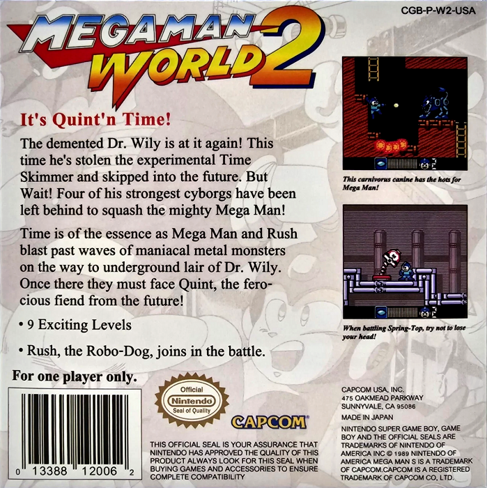 Mega Man World 2 — box-2D-back (US)