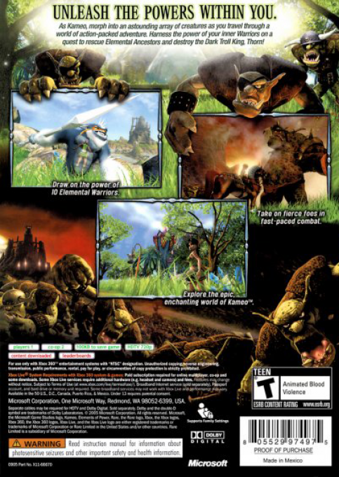 Kameo - Elements of Power — box-2D-back (US)