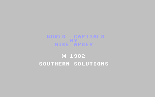 World Capitals : Countries and Capitals — sstitle (WOR)
