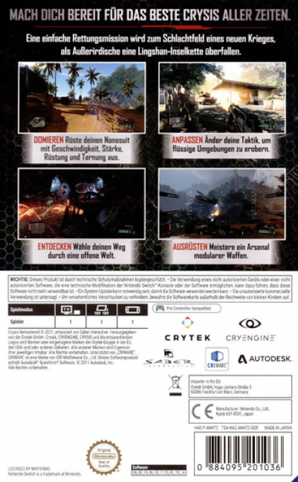 Crysis Remastered — box-2D-back (DE)