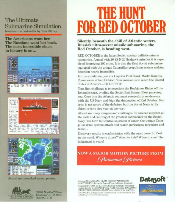 Hunt For Red October, The (Book - 1987) — box-2D-back (US)
