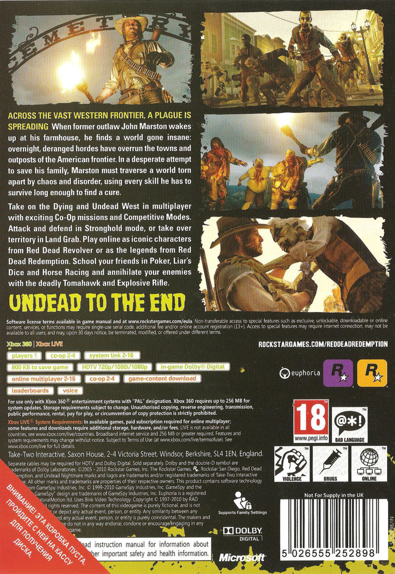 Red Dead Redemption - Undead Nightmare — box-2D-back (EU)