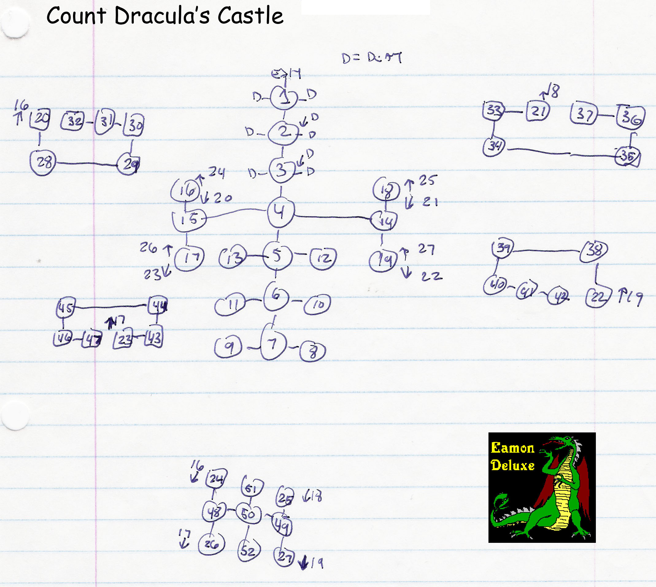 Eamon 221 - Count Dracula's Castle — maps
