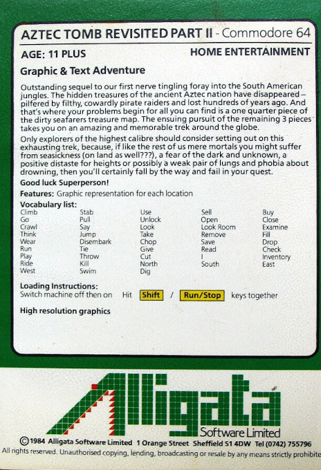 Aztec Tomb Revisited — box-2D-back (EU)