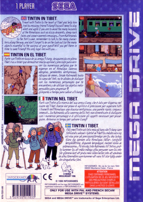 Tintin Au Tibet — box-2D-back (EU)