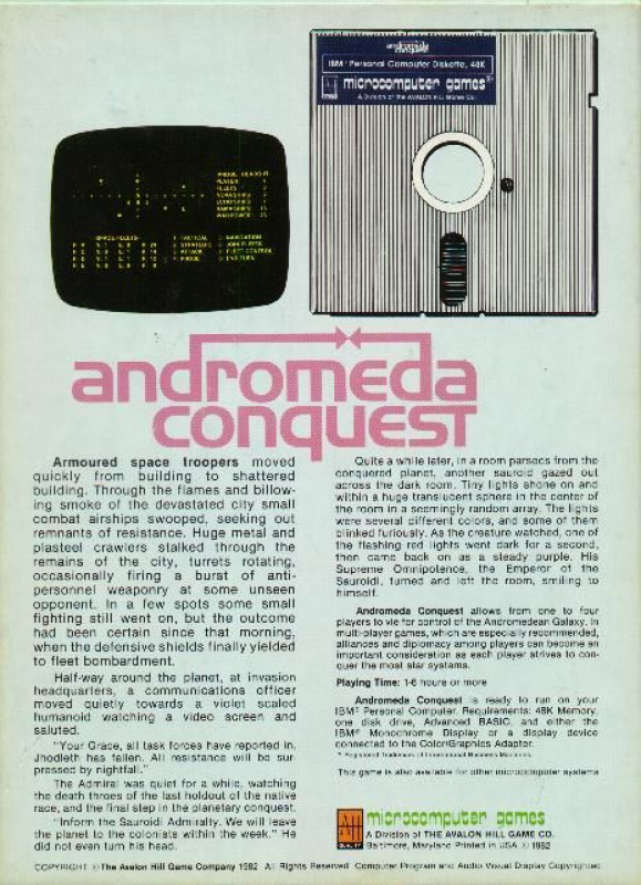 Andromeda Conquest — box-2D-back (US)