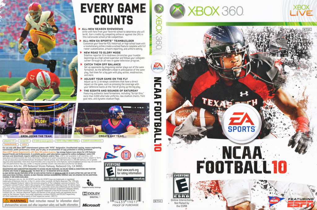NCAA Football 10 — box-texture (US)
