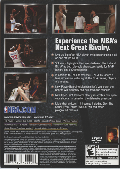 NBA 07 featuring the Life Vol. 2 — box-2D-back (US)