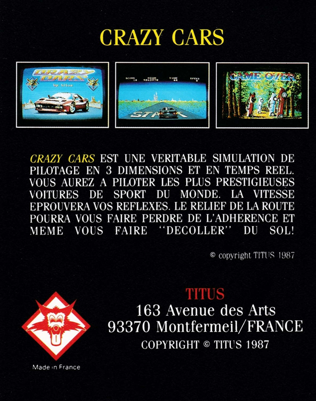 Crazy Cars — box-2D-back (FR)