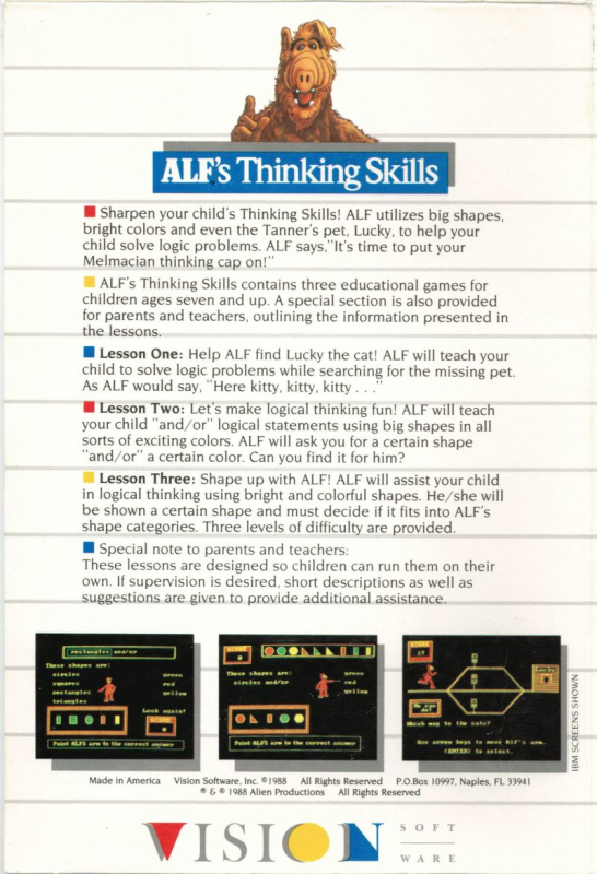Alf's Thinking Skills — box-2D-back (US)
