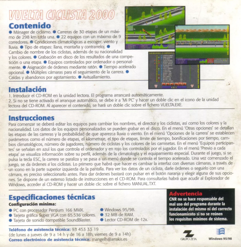 Vuelta Ciclista 2000, La — box-2D-back (CUS)