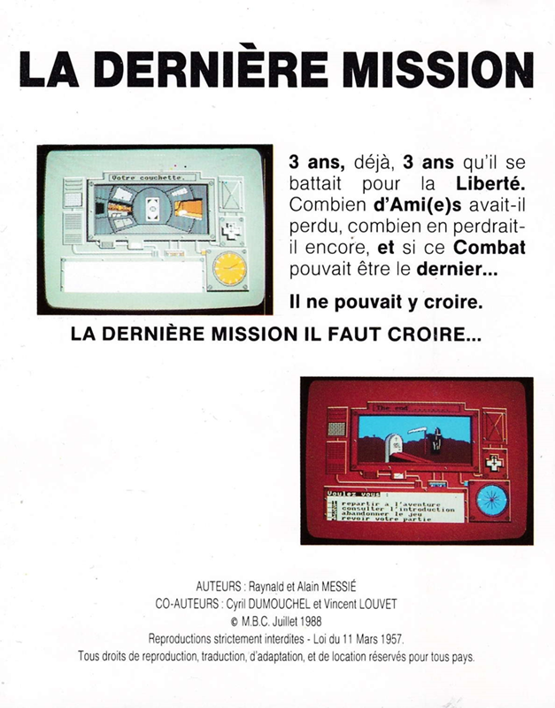 Dernière Mission, La — box-2D-back (FR)