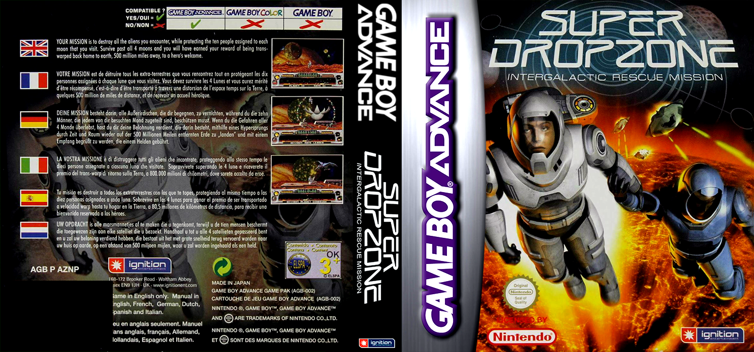Super Dropzone - Intergalactic Rescue Mission — box-texture (EU)