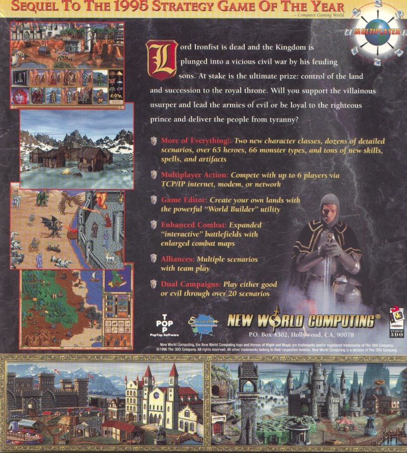 Heroes of Might and Magic II: The Succession Wars — box-2D-back (US)