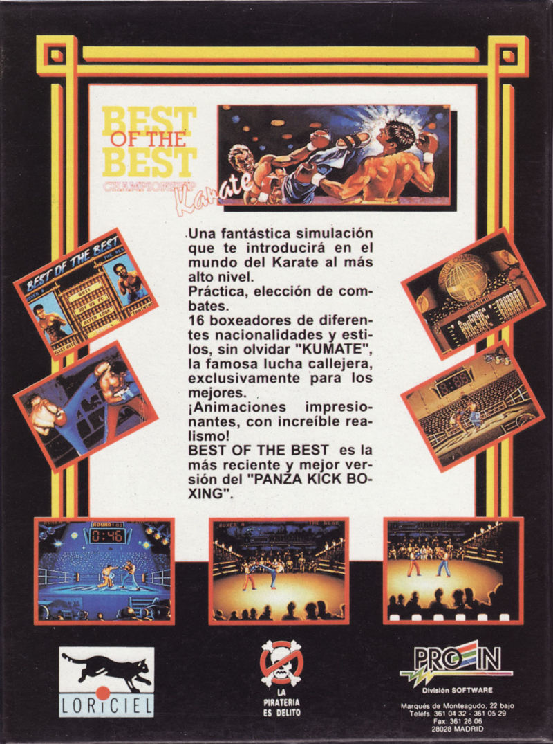 Best Of The Best Championship Karate — box-2D-back (ES)