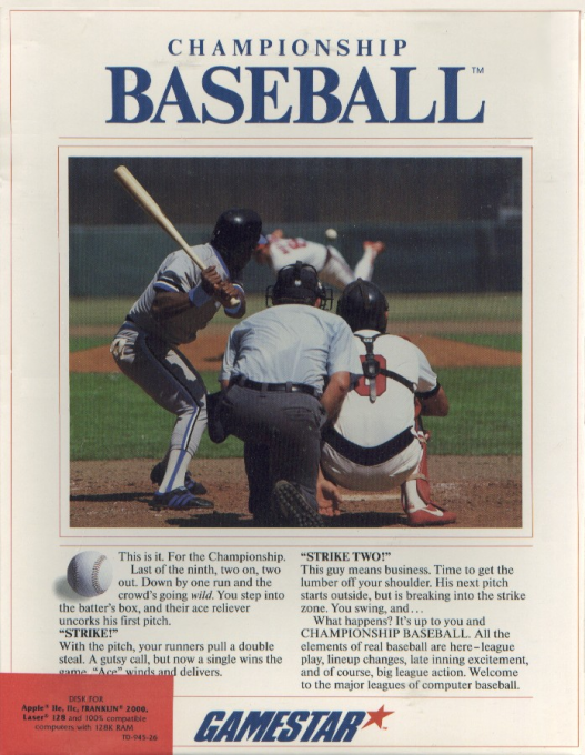Championship Baseball box art